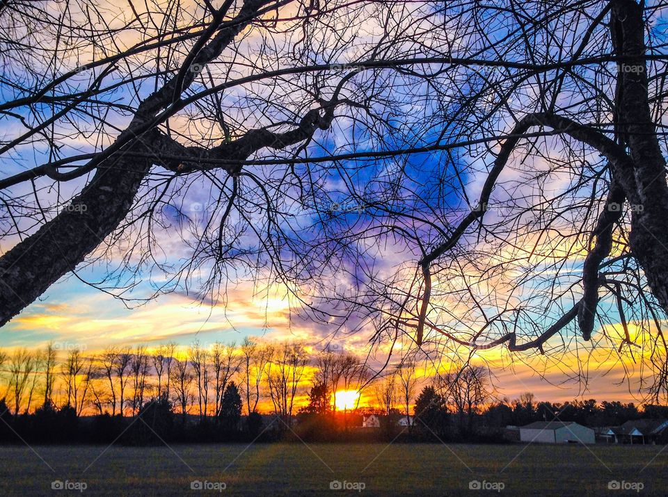 Sunset with dramatic sky