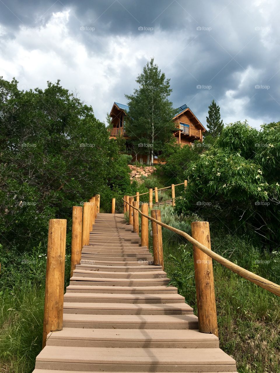 Staircase leading to house