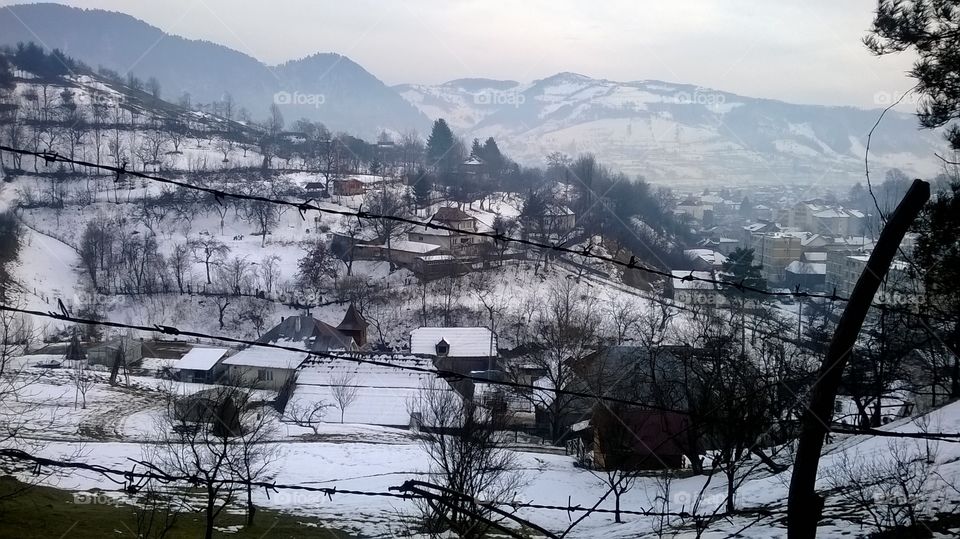 Winter remote village