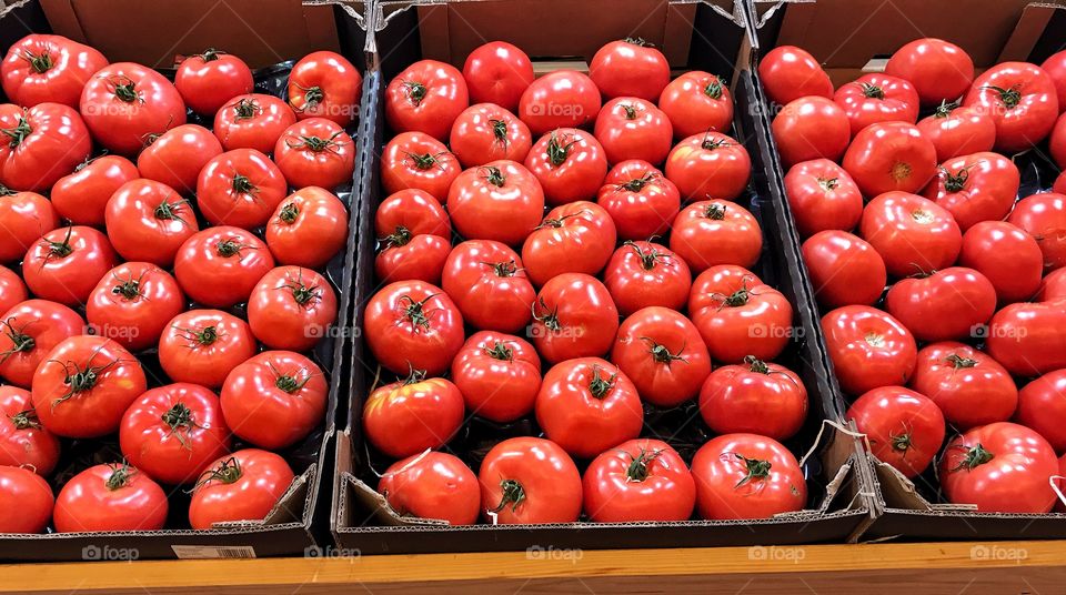 Tomato background. Supermarket