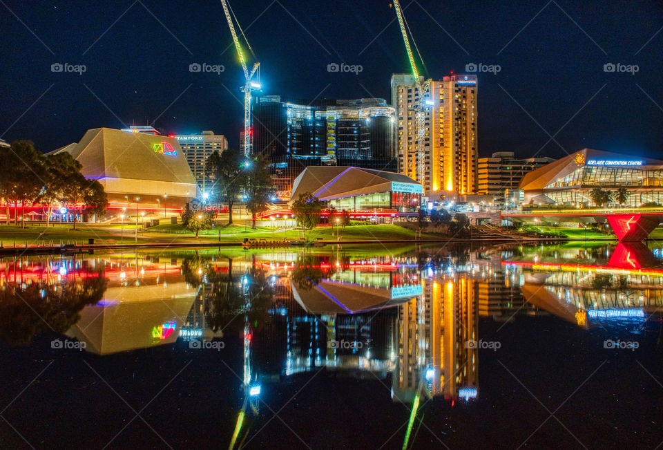 Adelaide a Festival precinct and city skyline