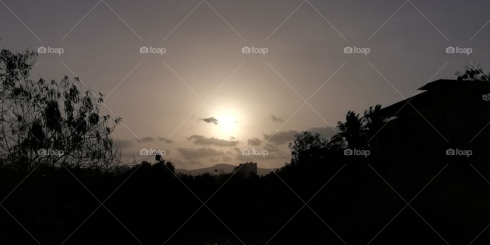 Sunset, Sun, Dawn, Landscape, Silhouette
