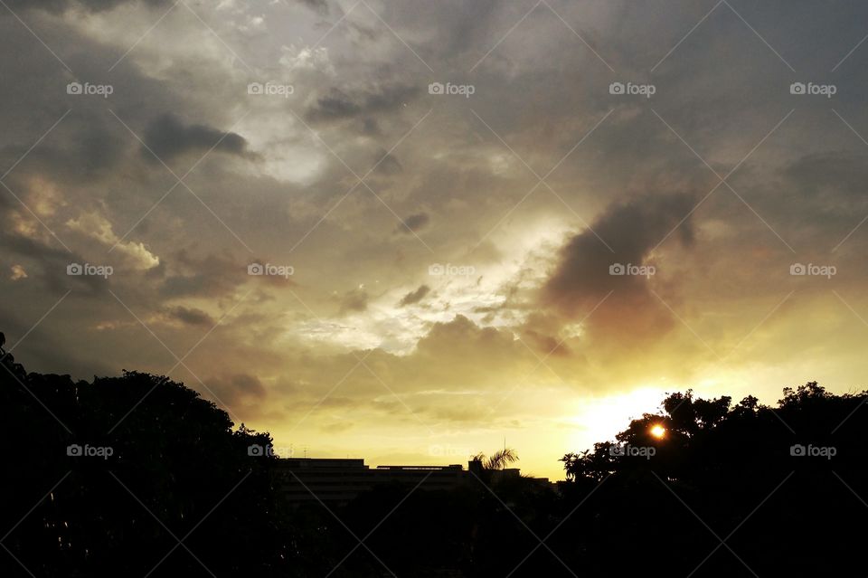 Storm Clouds over Silhouetted City