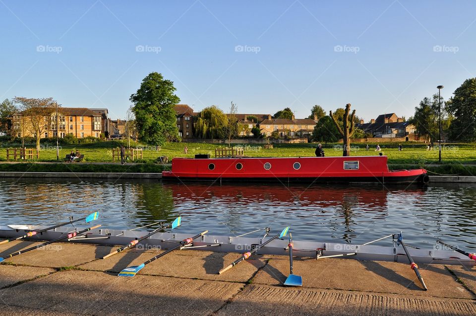 summertime at the riverside in cambridge