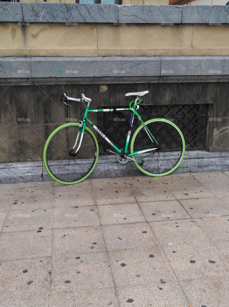 green Orbea bicycle