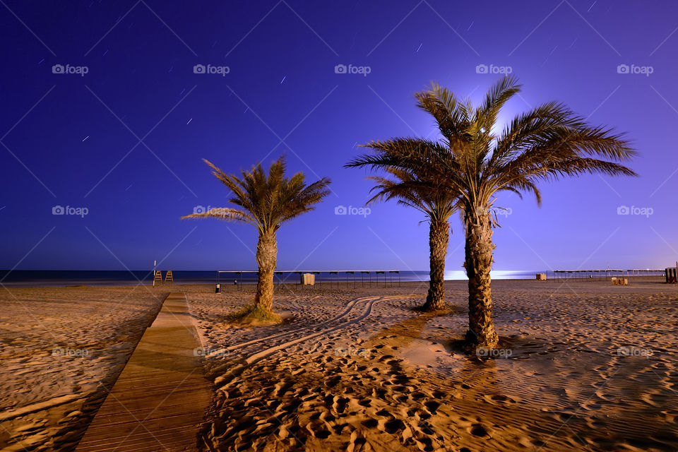 Gandia Beach at dusk