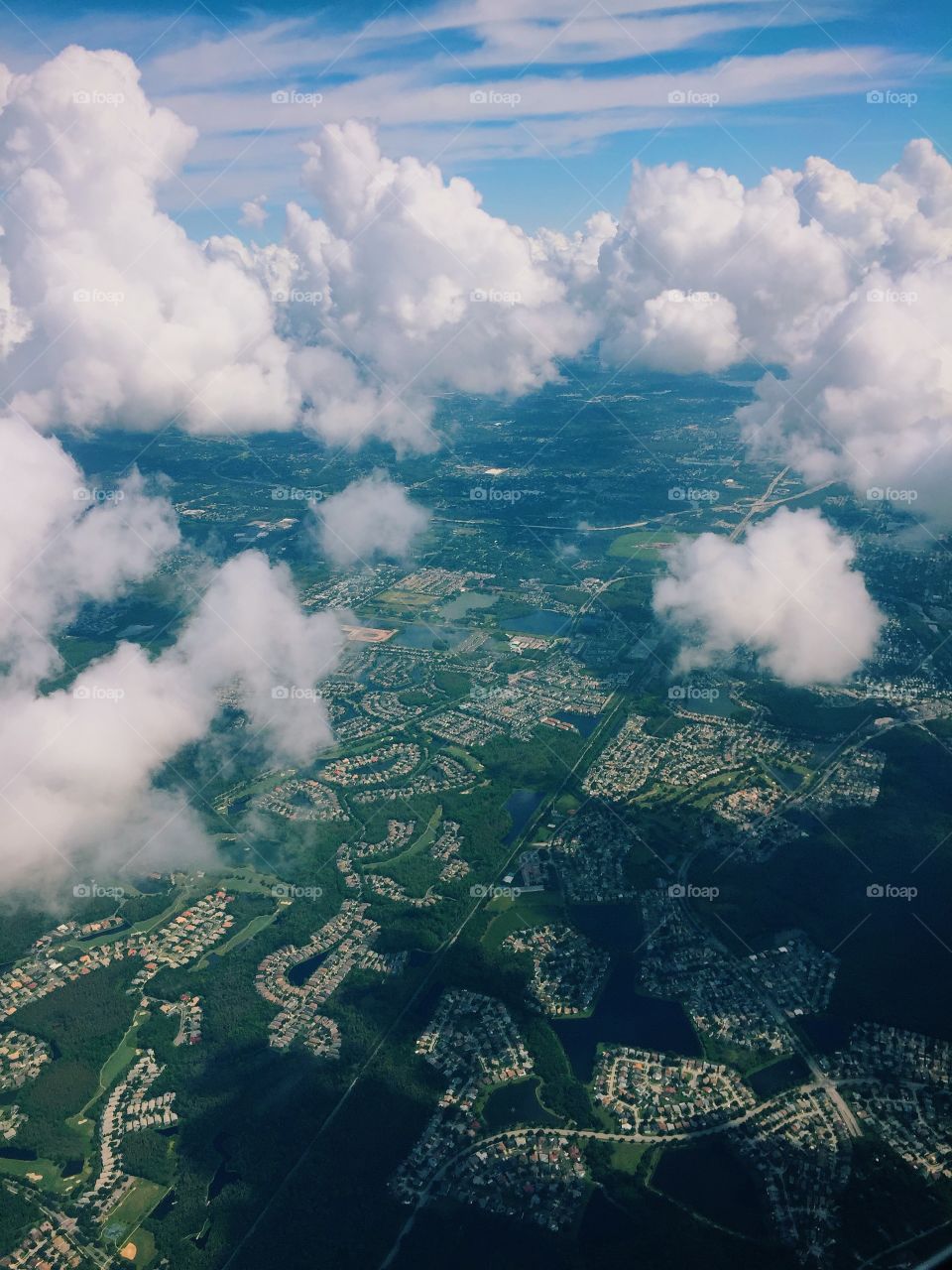 Ground from airplane window