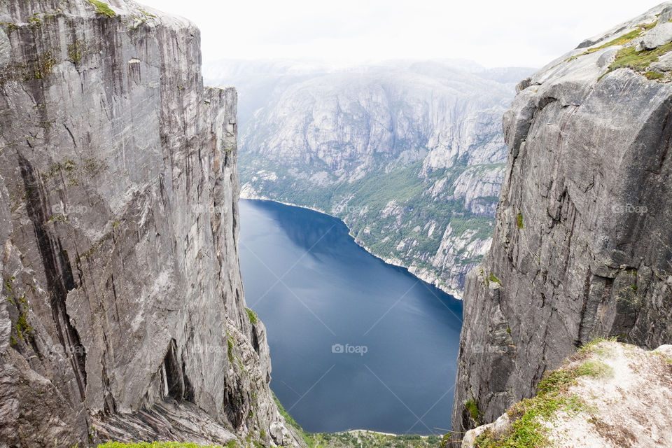 View of Lysefjord from mountain Kjerag