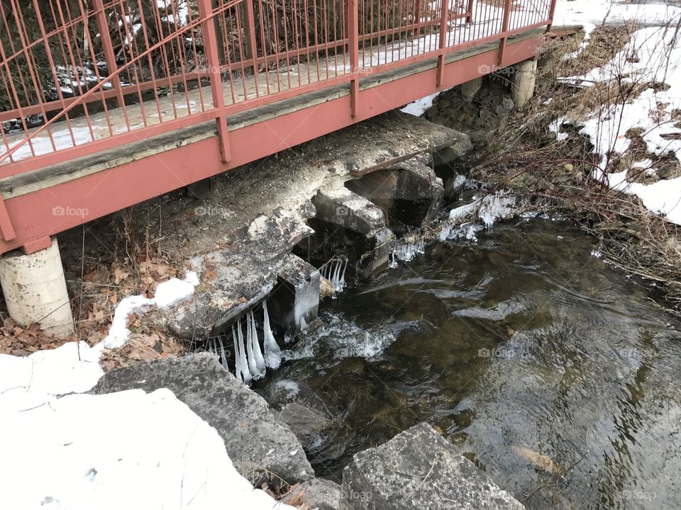 Bridge over frozen waters 