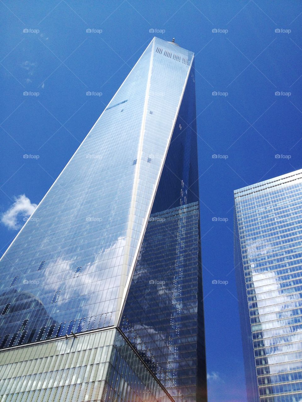 The highest freedom tower. Under the highest freedom tower in New York