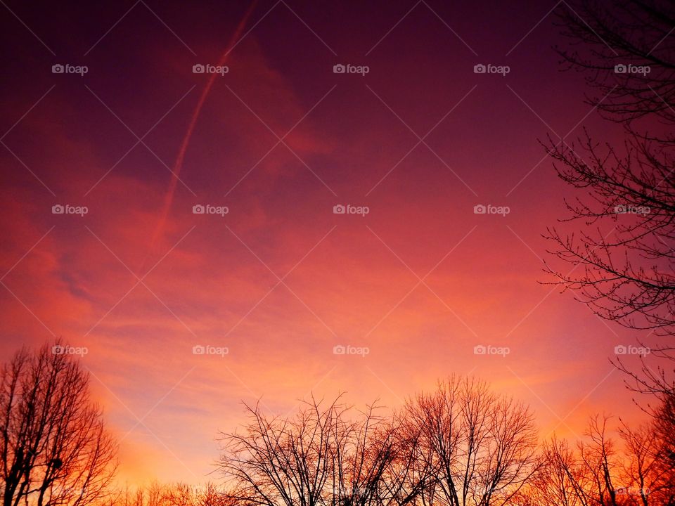 Beautiful sunset sky. 