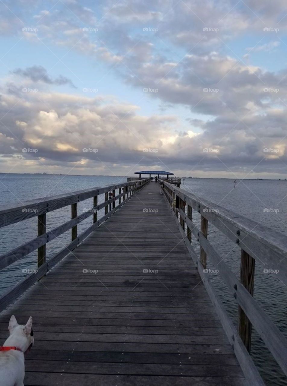 Looking down the pier