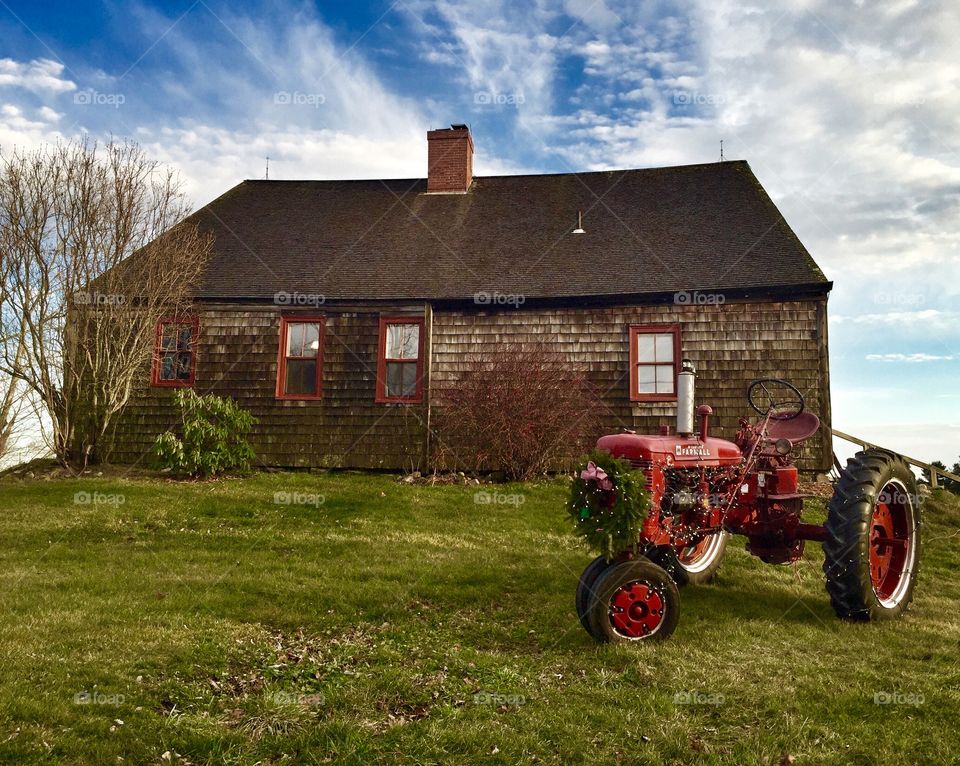 Farmhouse and Tractor 