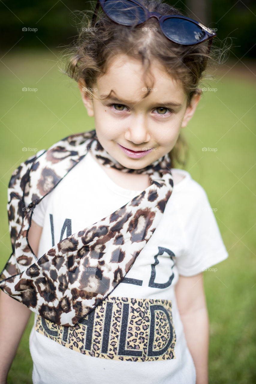 Smiling girl with scarf