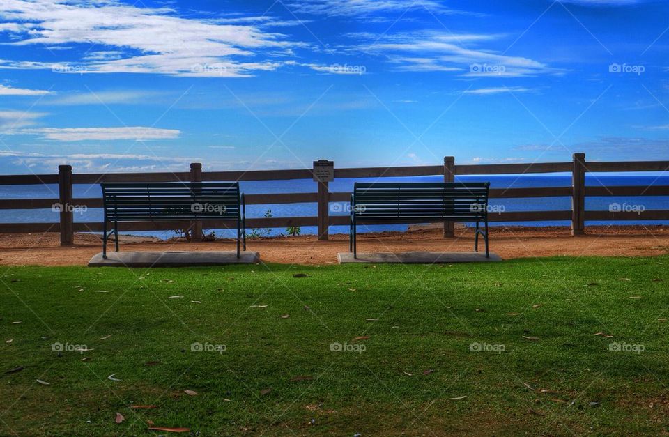 Bench by the ocean