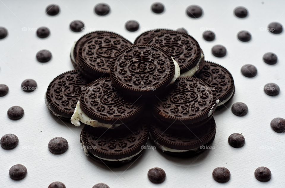 oreo cookie on white background