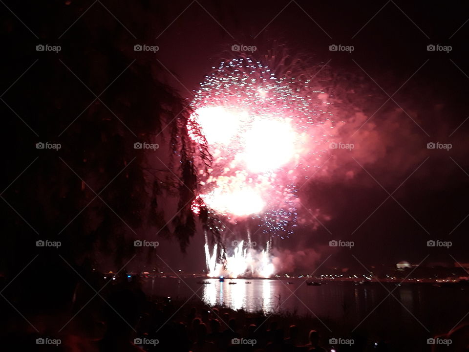 4th of July celebration at the Esplanada Charles River Boston MA lights and colors and life