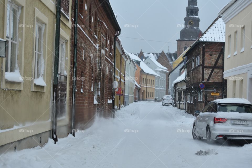 Snow, Winter, Street, Weather, House