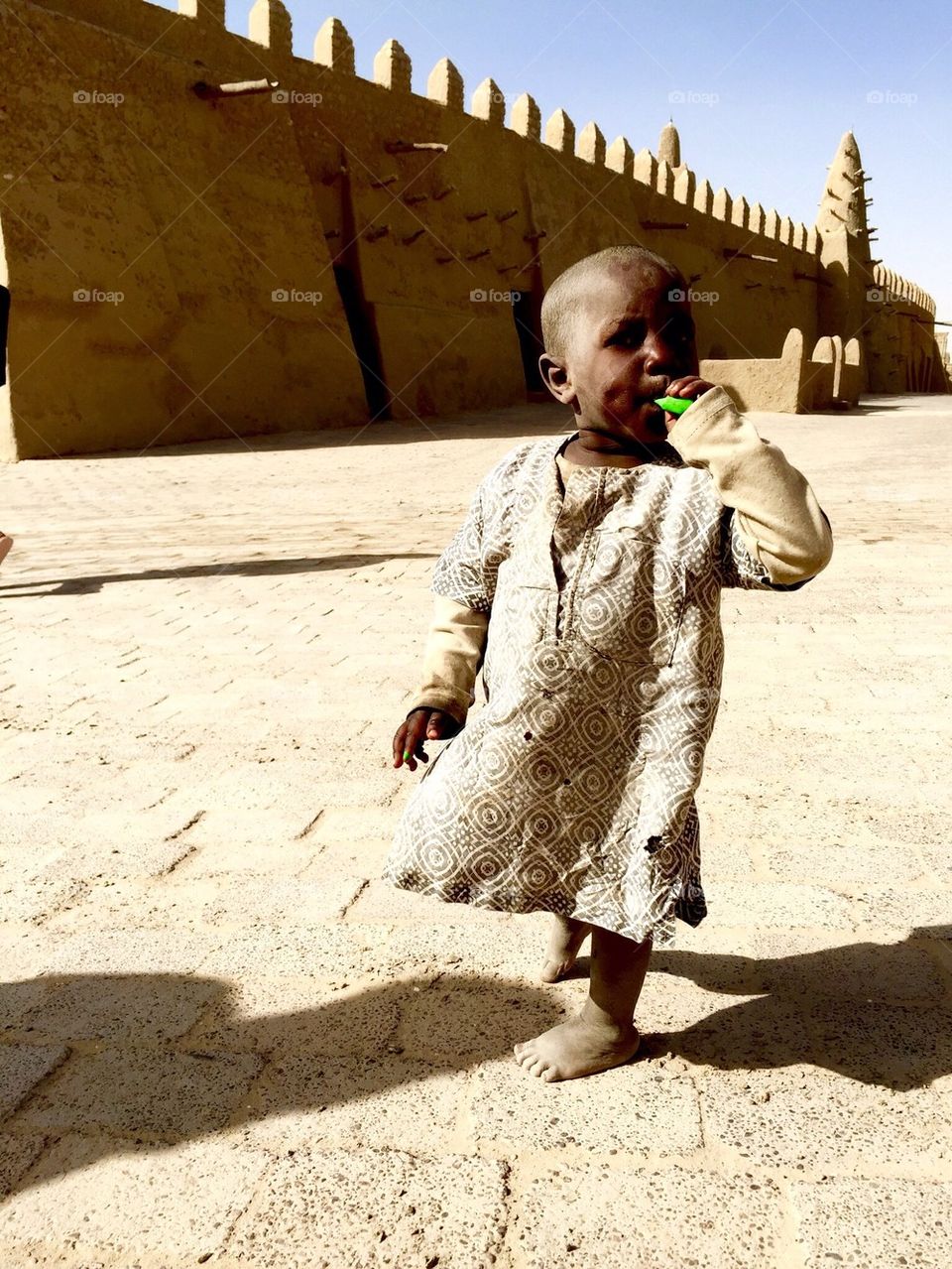 Child at Djingarey Ber. Timbuktu returning to normal life after loothing by extremist rebells