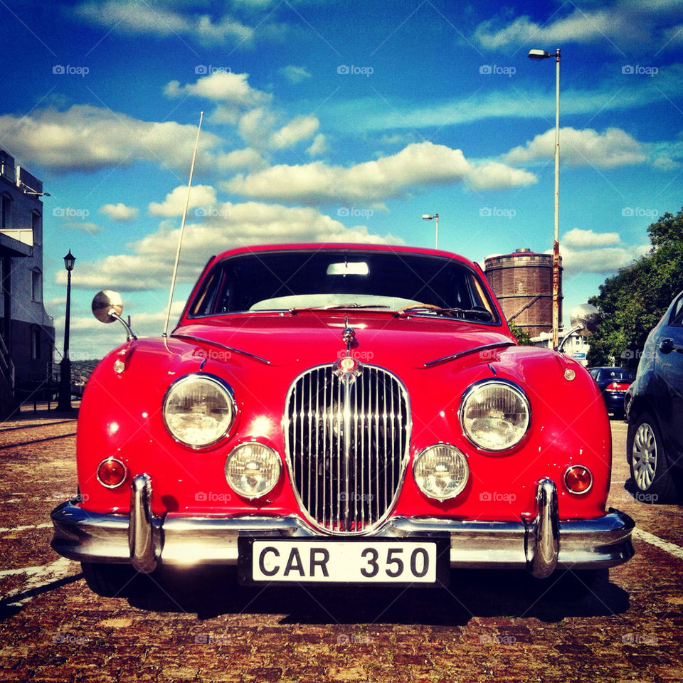 Nice Red car and blue sky