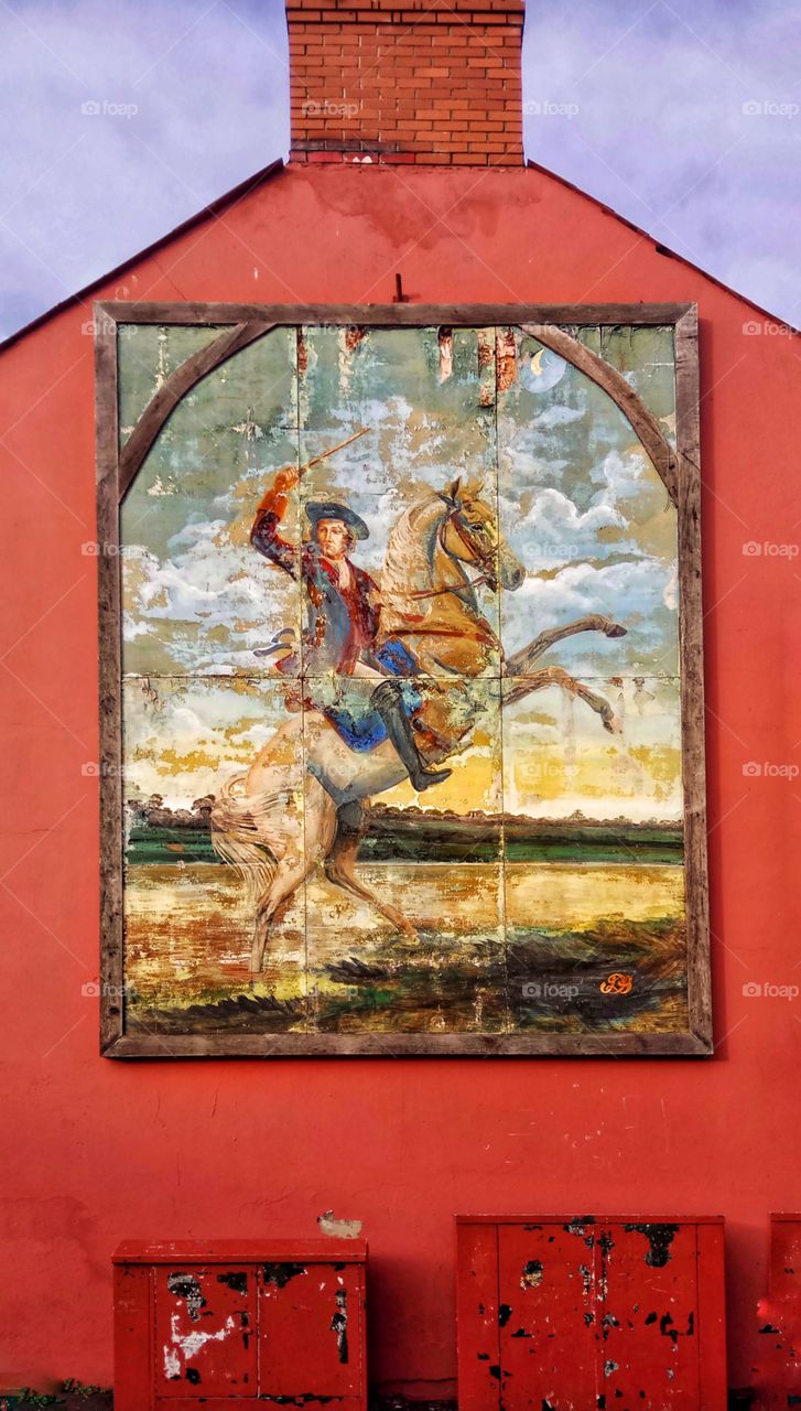 An old historic mural of William orange in Belfast
