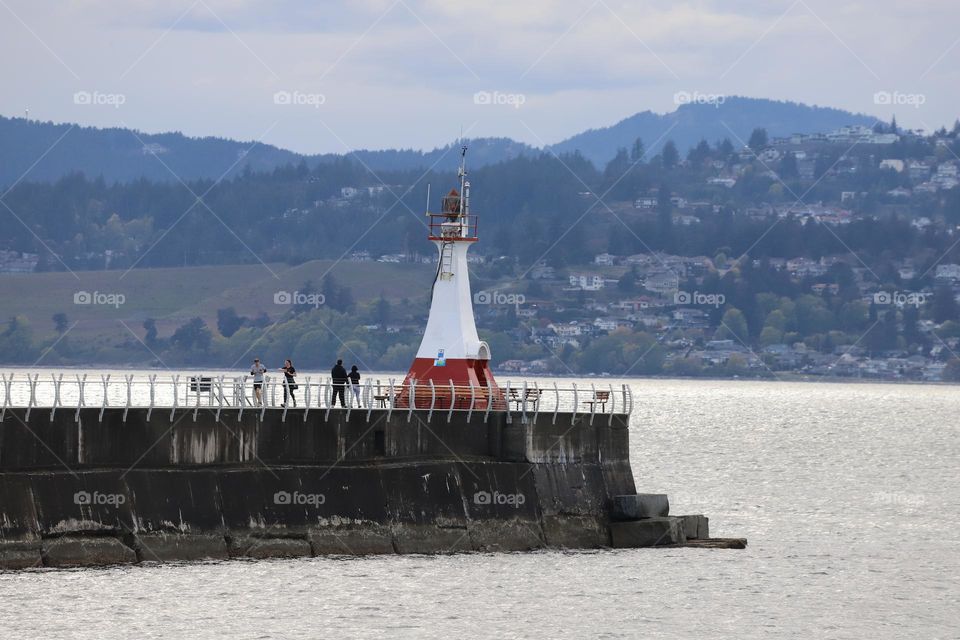 Lighthouse on breakwater 