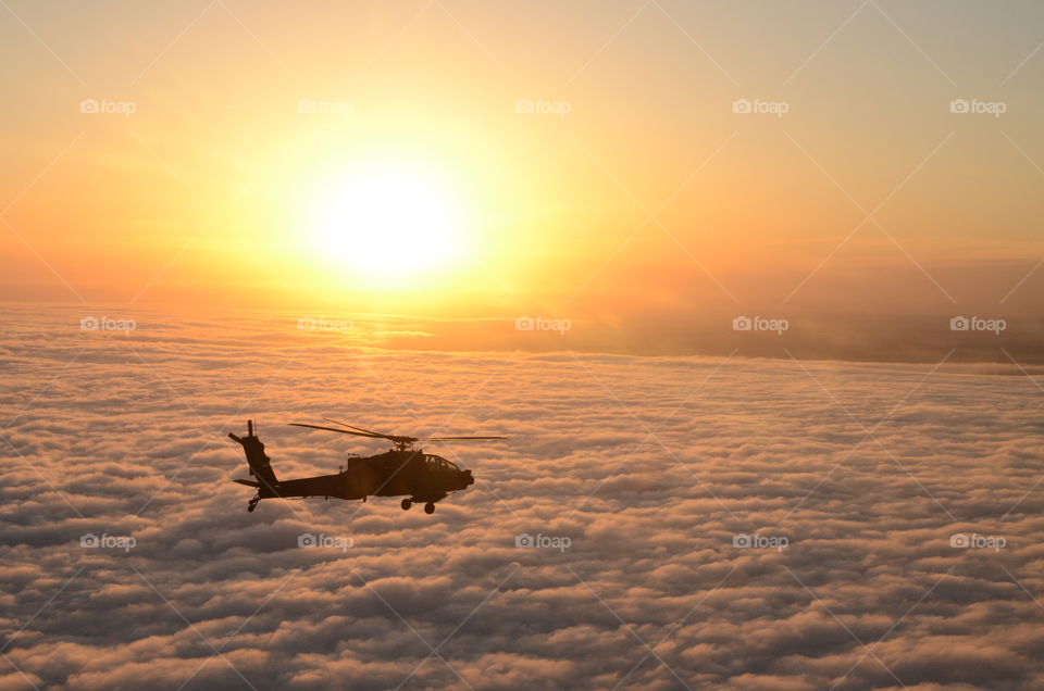 Flight over clouds 