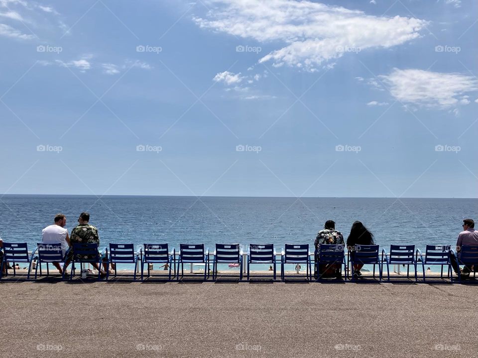 Summer: time to chill in front of Mediterranean sea 