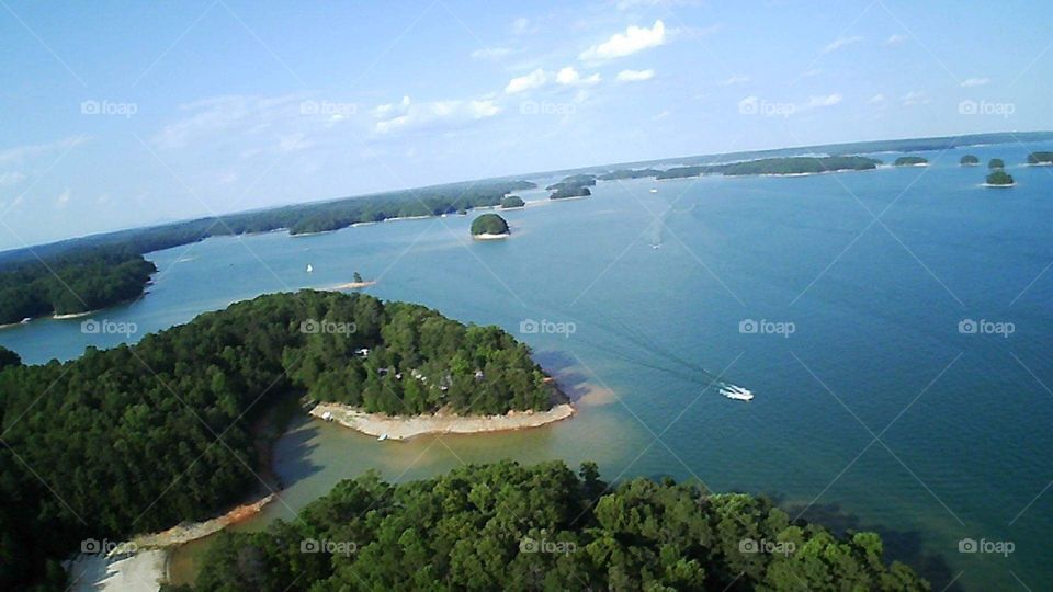 drone view of lake Lanier