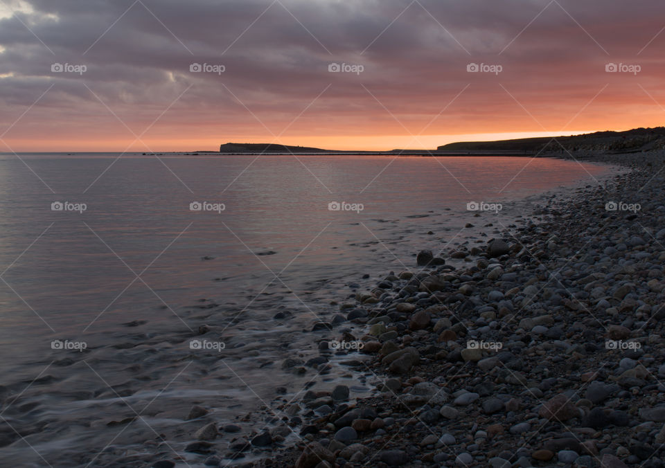 Sunset at Salthill beach in Galway, Ireland