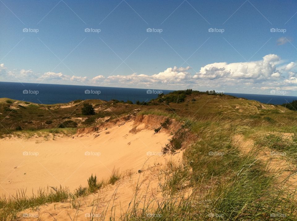 South Manitou Dunes, Michigan. Taken from the top  South Manitou Island perched dunes in northern Michigan. Beautiful!