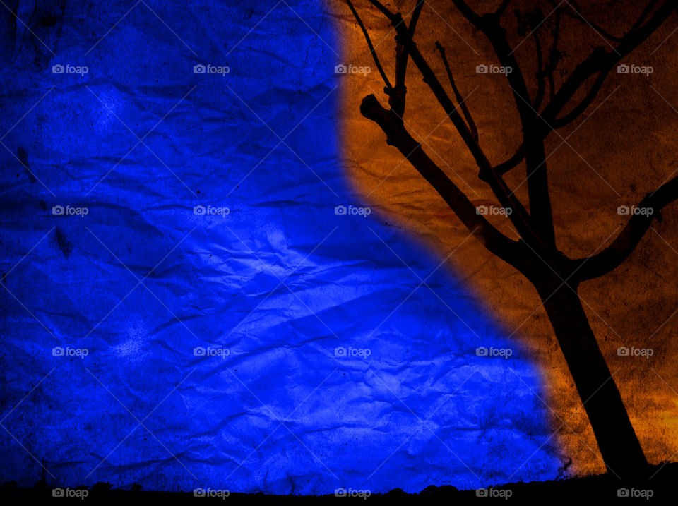 landscape blue tree art by Chromalux