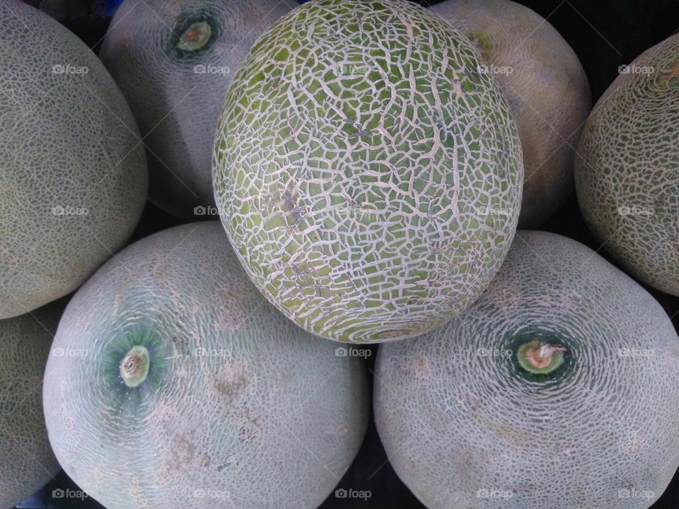 Fresh melon fruits on market