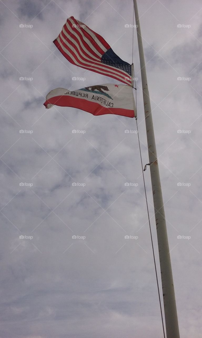 flags in the wind