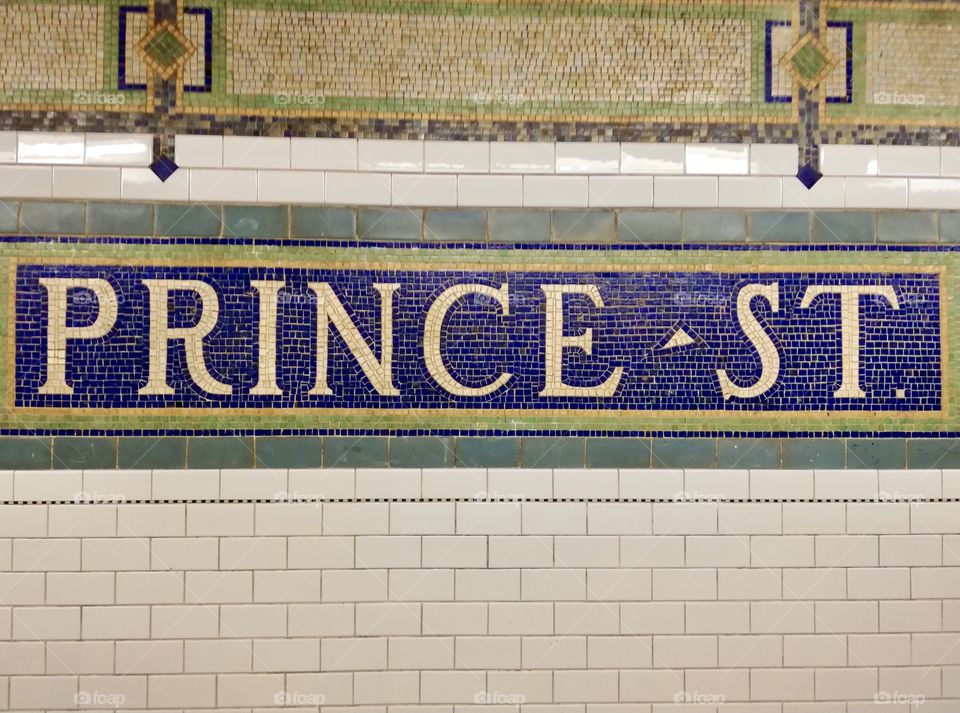 Underground name writer with mosaic ceramic 