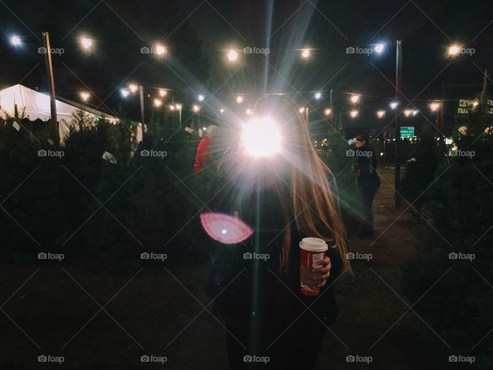 Taking pictures in our neighborhood Christmas Tree Farm. 