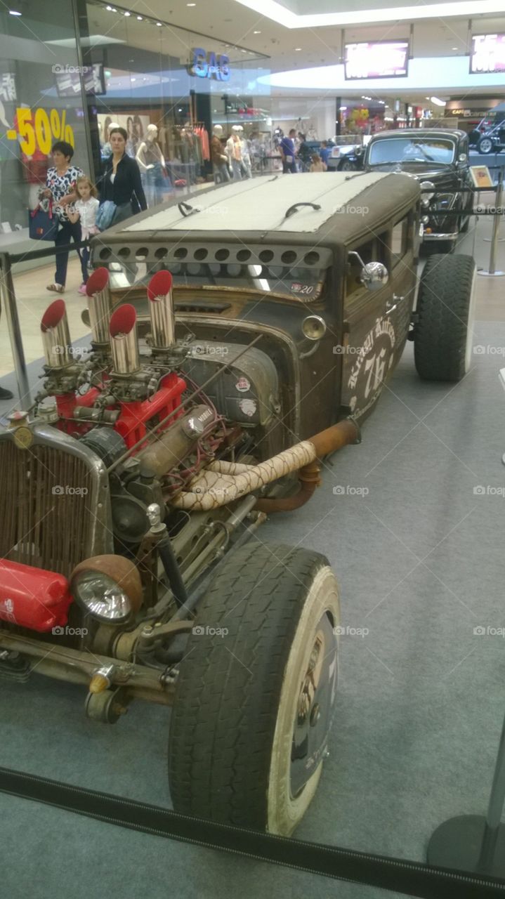 rat rod on car show