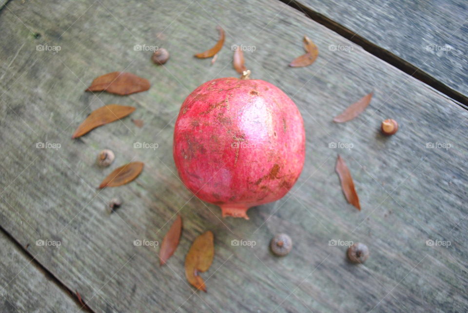 A pomegranate decoration outside