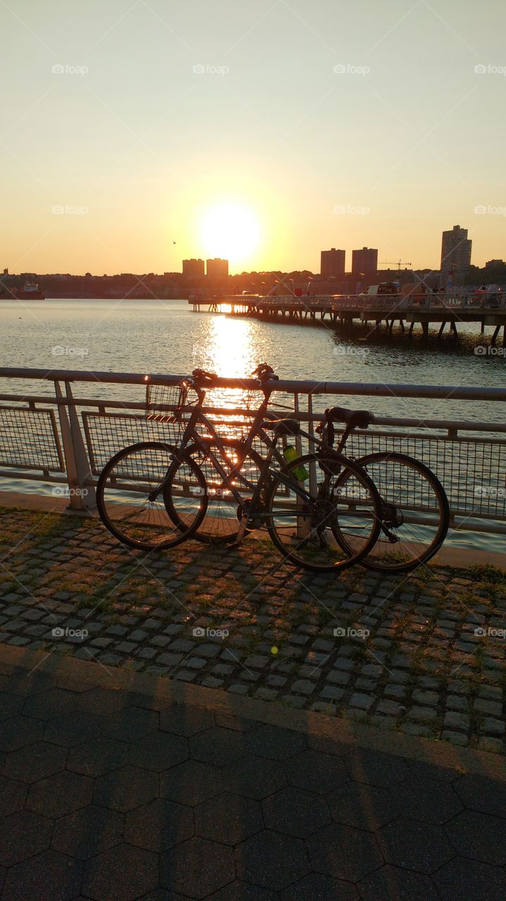 View of sunset from bridge