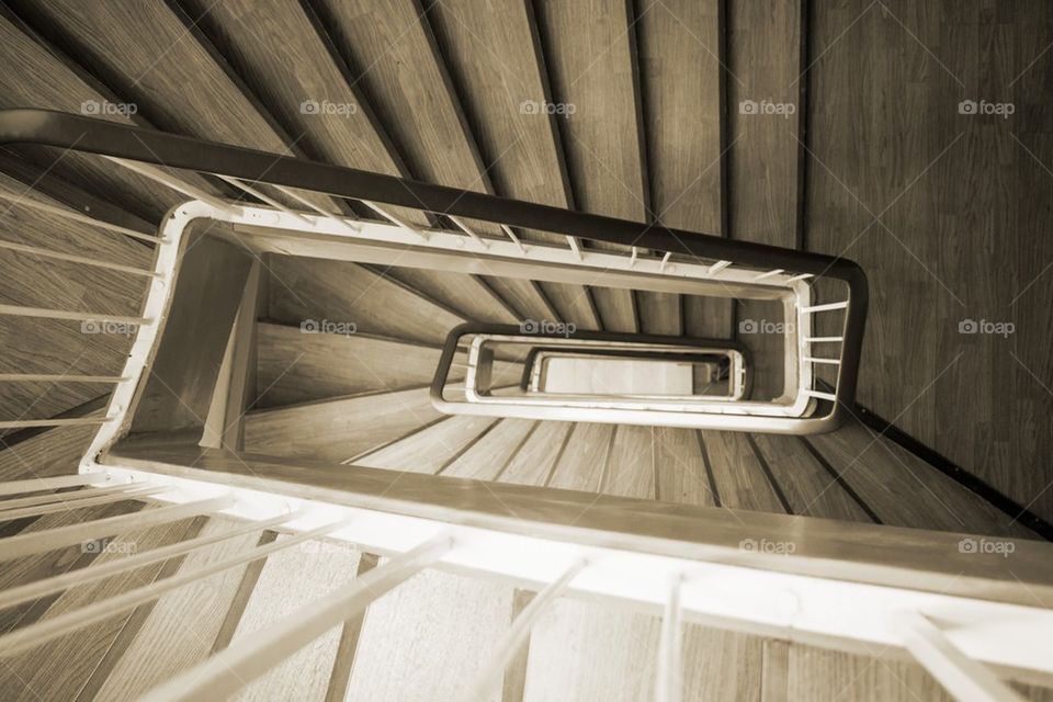 Apartment staircase looking down