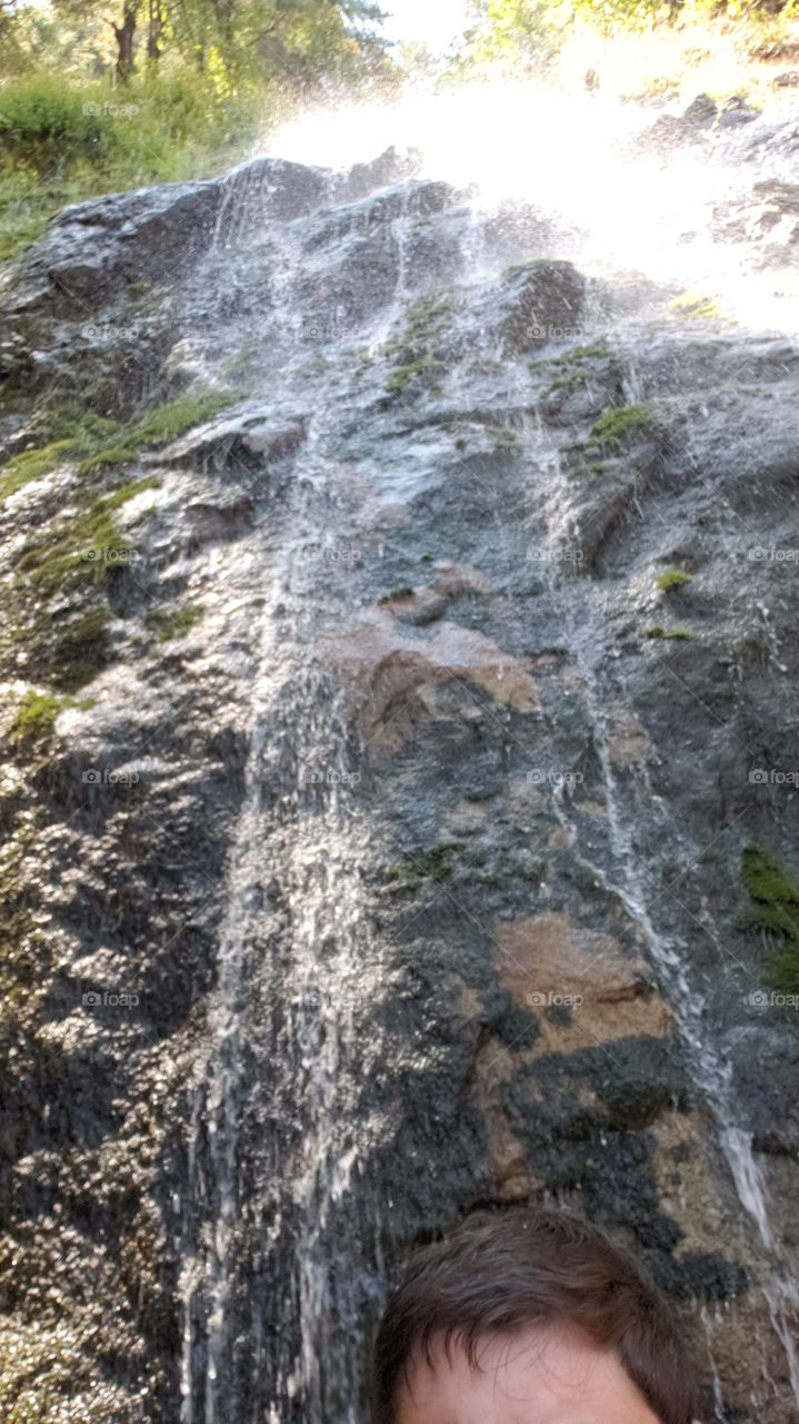 Small waterfall by lake Tahoe CA.