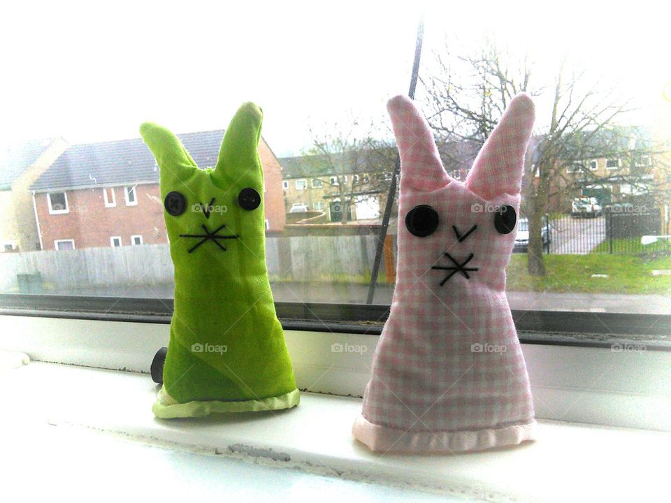 Handmade rabbit rag dolls