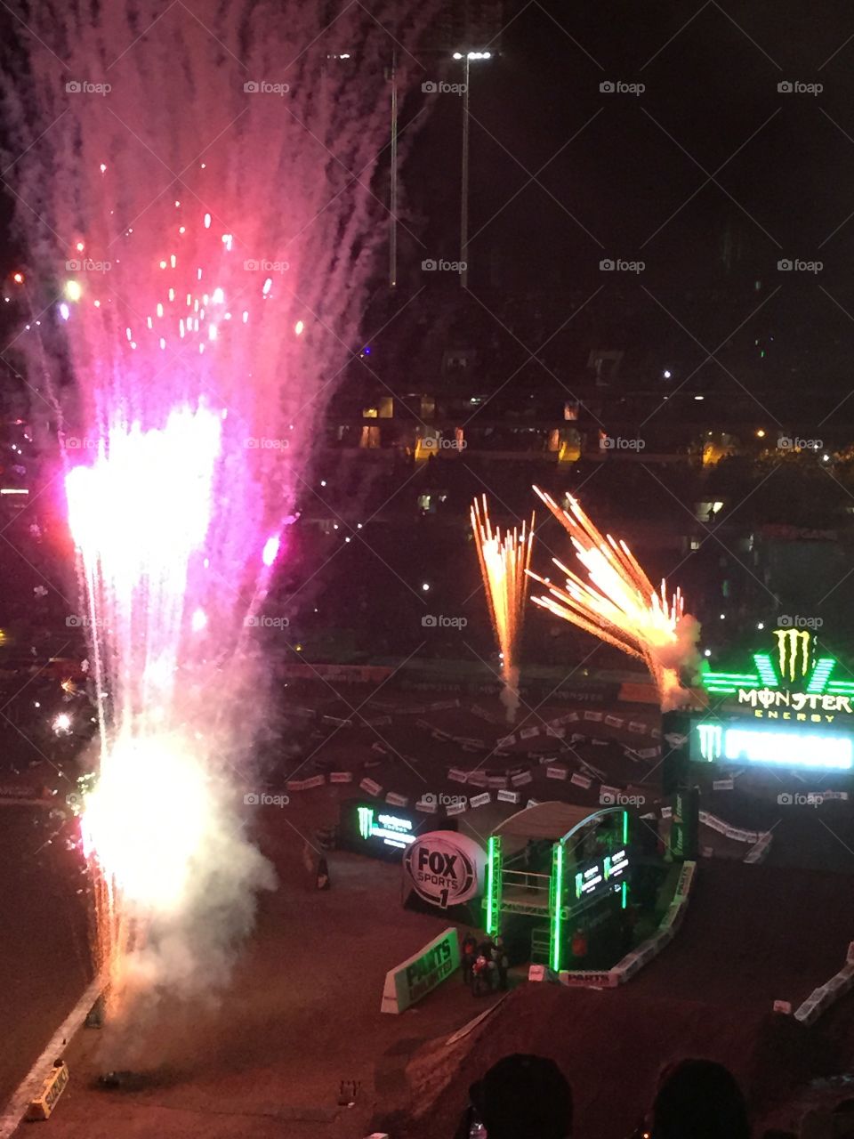 Fireworks. Fireworks at Supercross