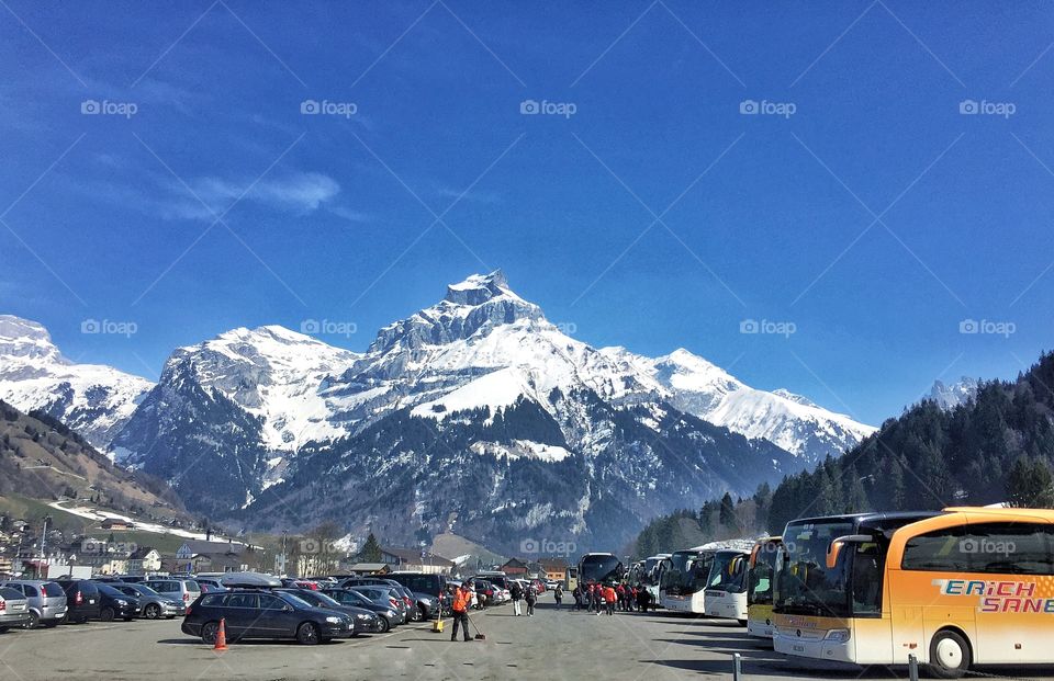 Scenic mountain backdrop