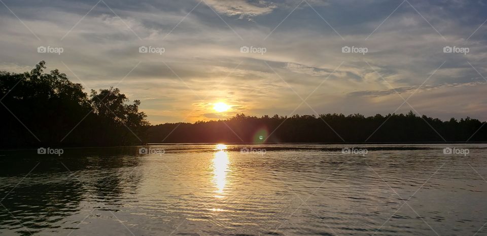 Beautiful lake sunrise