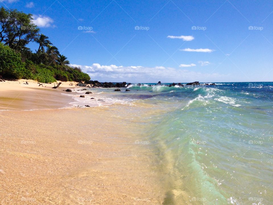 Secluded island beach