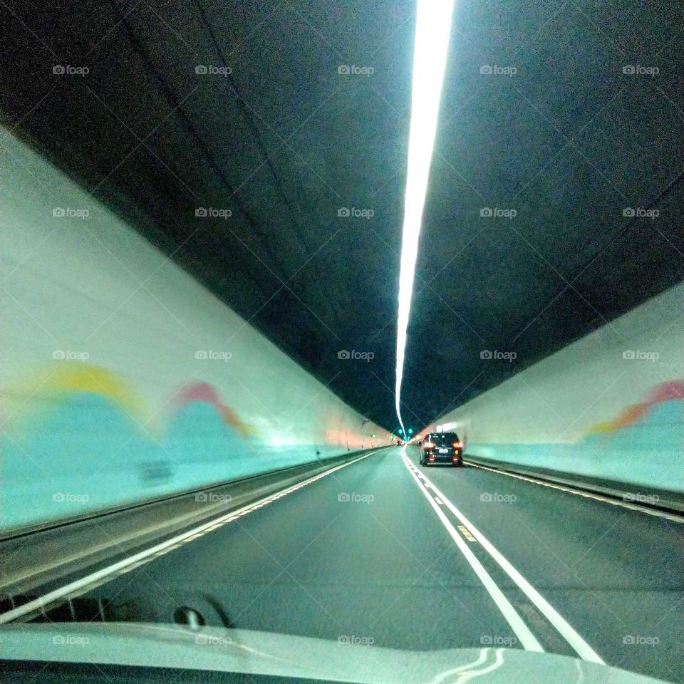 the tunnel beauty. important tunnel in the mountains, a hard engineering is respectful, convenient, also beautiful.