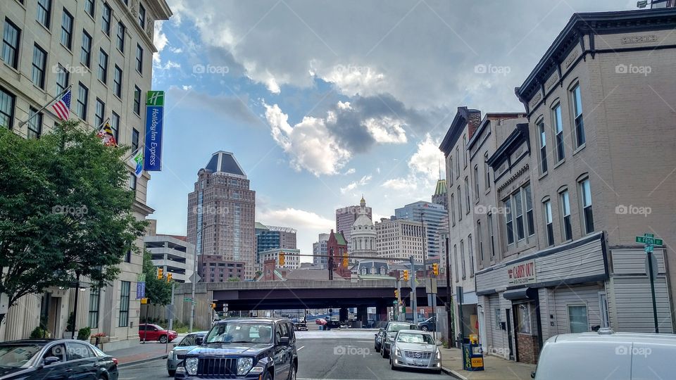 Baltimore Cityscape with Holiday Inn