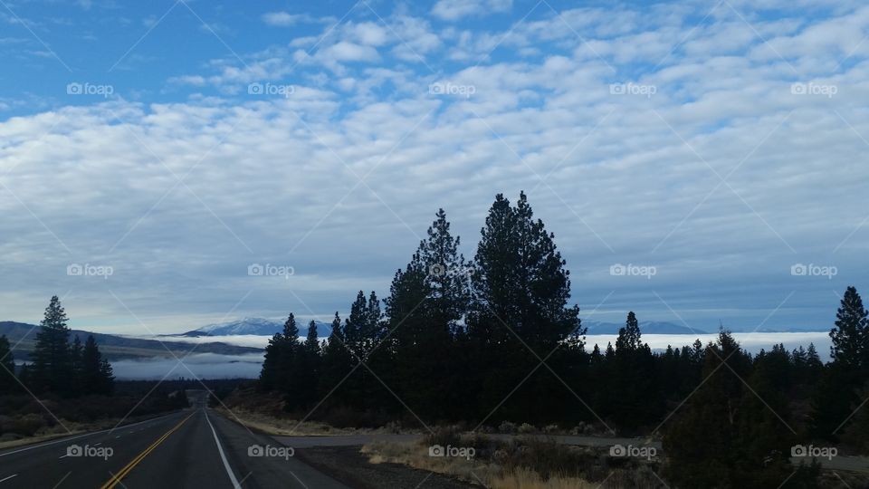 rolling clouds off Mount Shasta