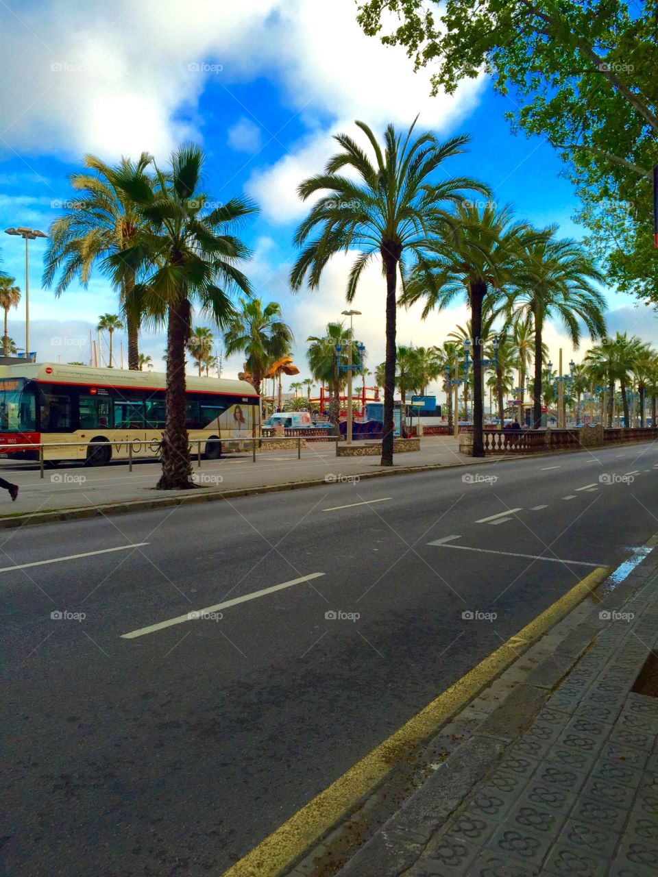 Passeig de Colom, Barcelona. Photo taken 16 April 2015, at 19h15
